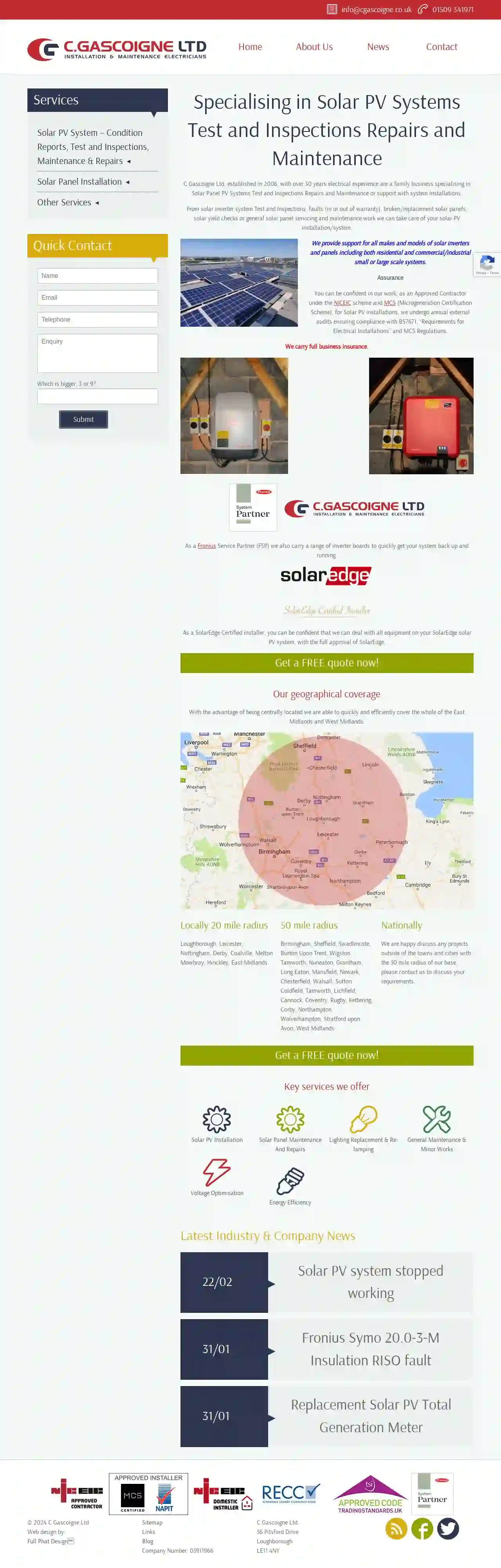 C Gascoigne Ltd Solar PV Services