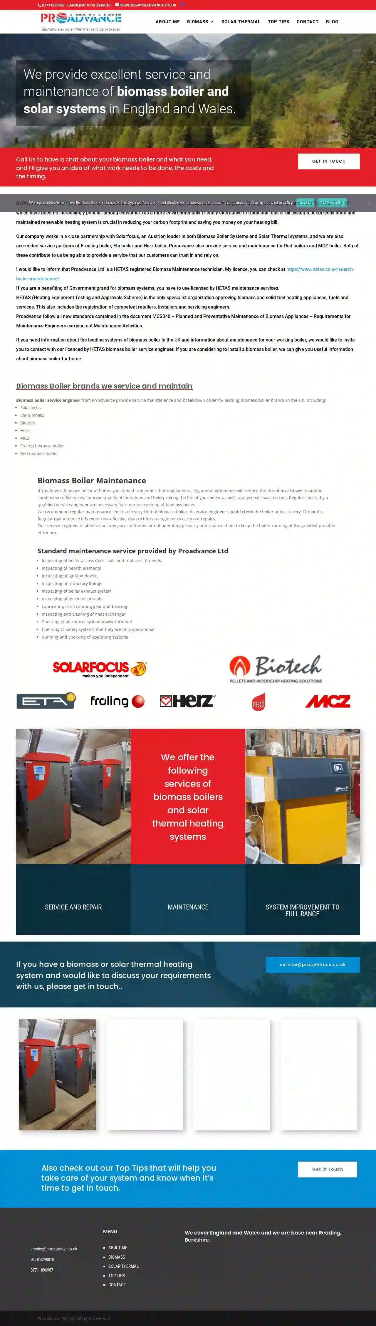 Biomass Boiler Service England - PROADVANCE