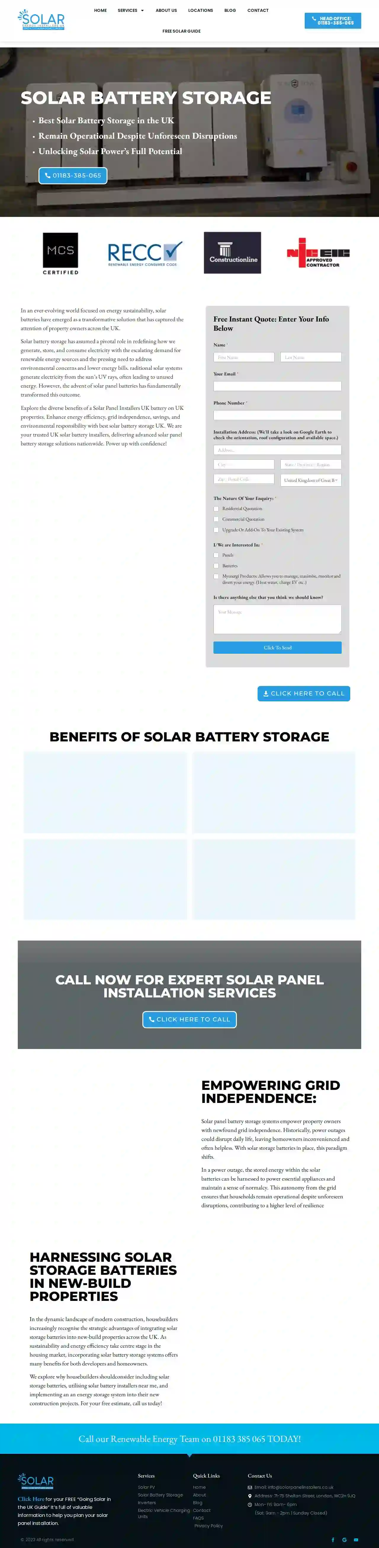 Solar Storage Battery Systems